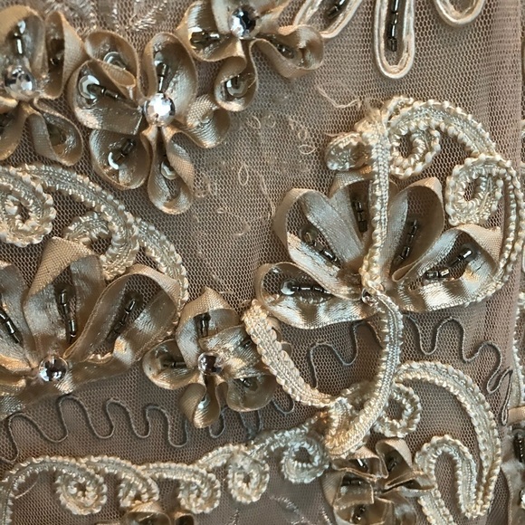 Sue Wong Beige Cocktail Dress Size 6 - Picture 14 of 16